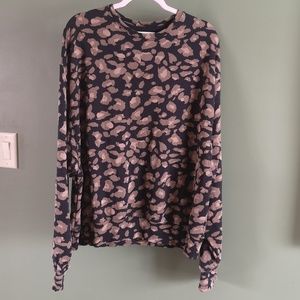 Brunette The Label Cheetah Print Drop Shoulder Oversize Sweatshirt Sz XL / XXL